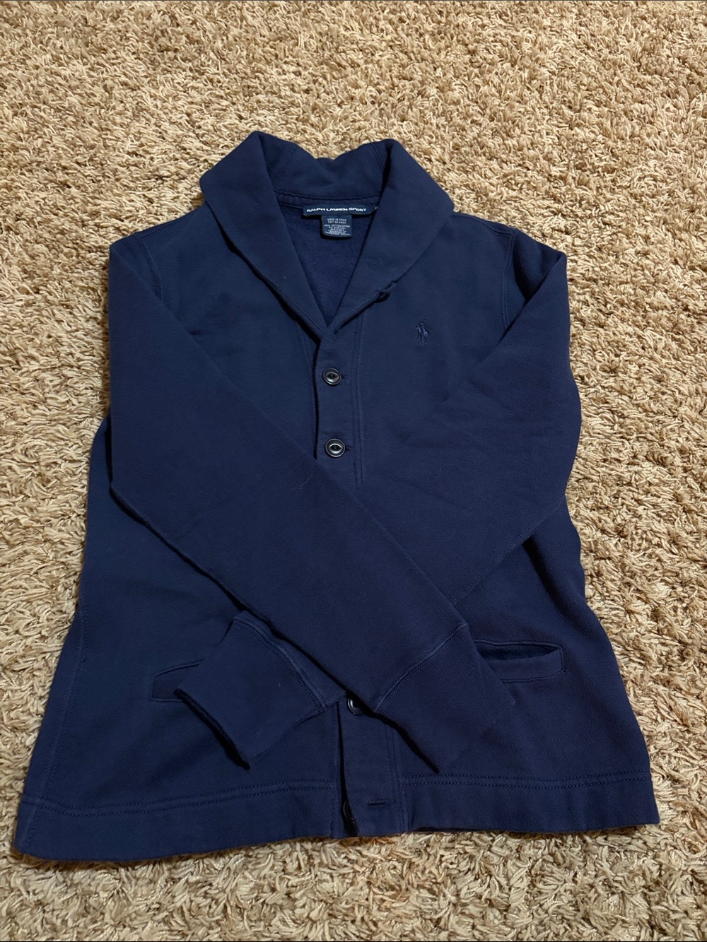 Polo by Ralph Lauren Sport Navy Shawl-Collar Cardigan size Med